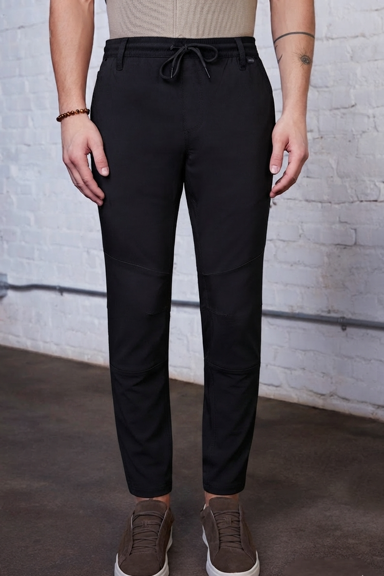 Mens Black Drawstring Jogger Pant