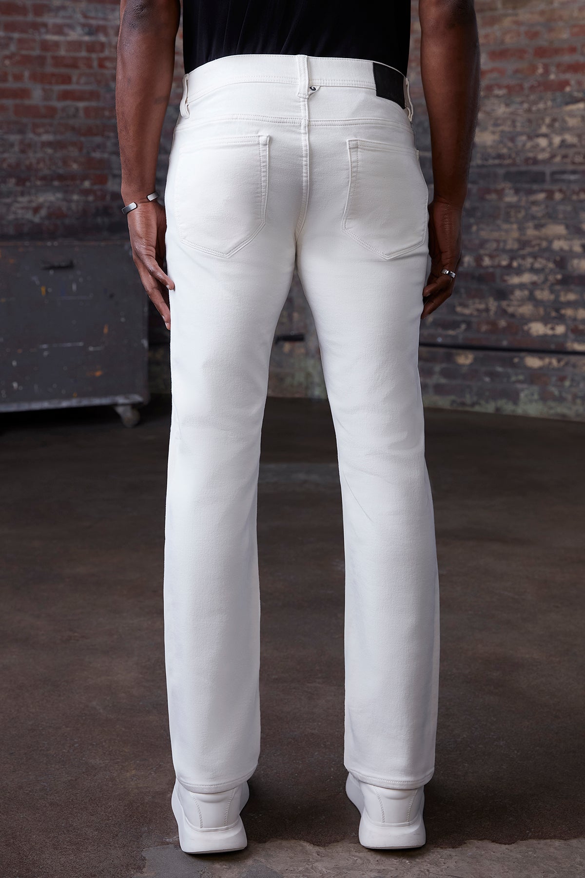 Mens Ivory Straight Leg Pants