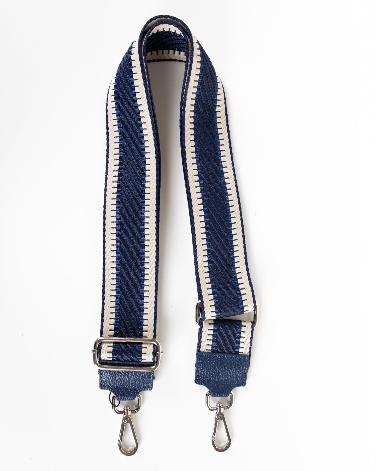 Adjustable Shoulder Bag Strap with Navy Chevron Design
