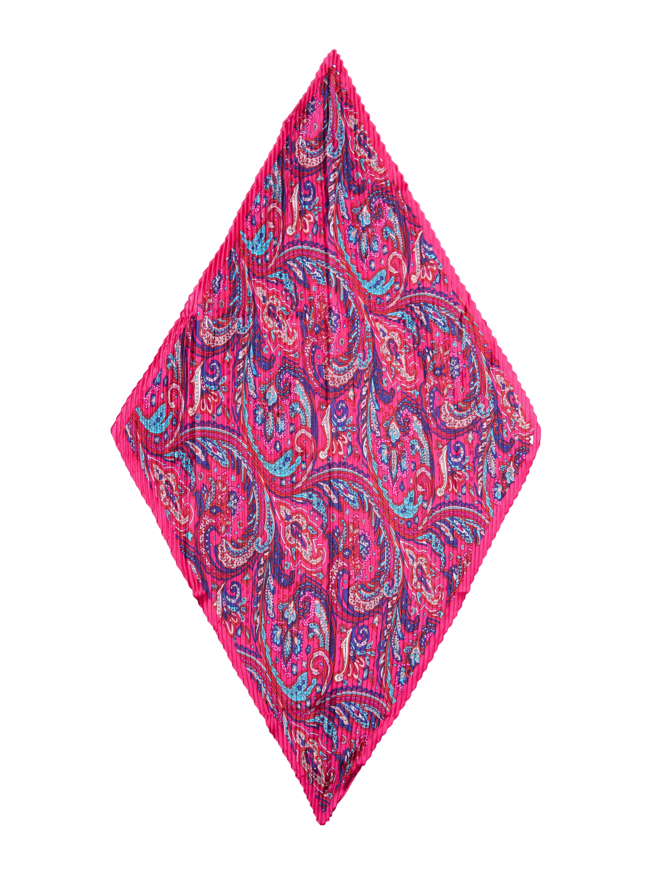 Hot Pink Paisley Square Crinkle Decorative Scarf