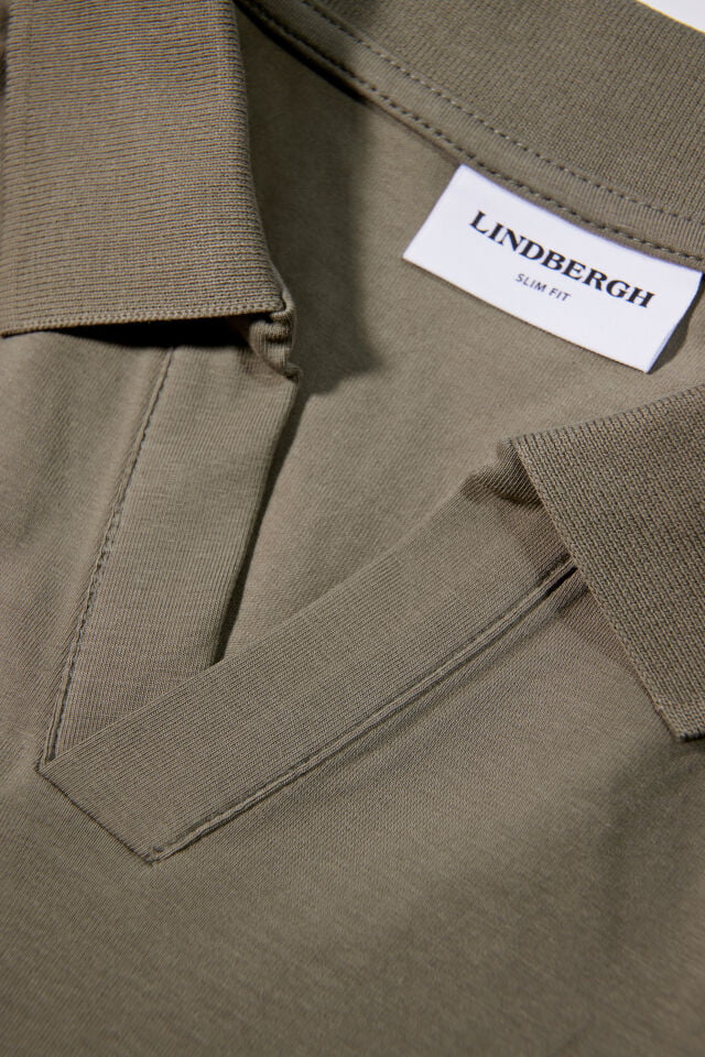Men's Army Simple Open Neck Polo Shirt
