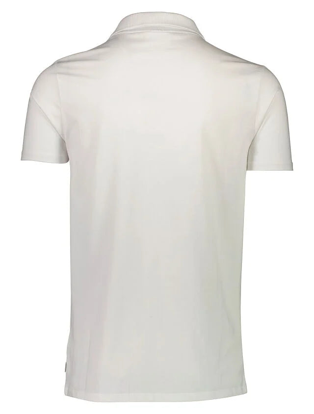 Men's White Simple Open Neck Polo Shirt