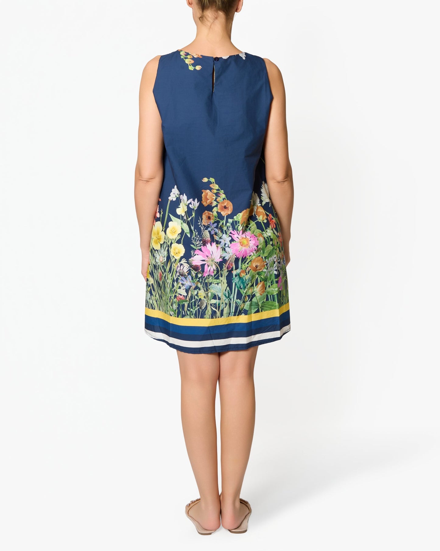 Midnight Floral Bottom Sleeveless Midi Dress