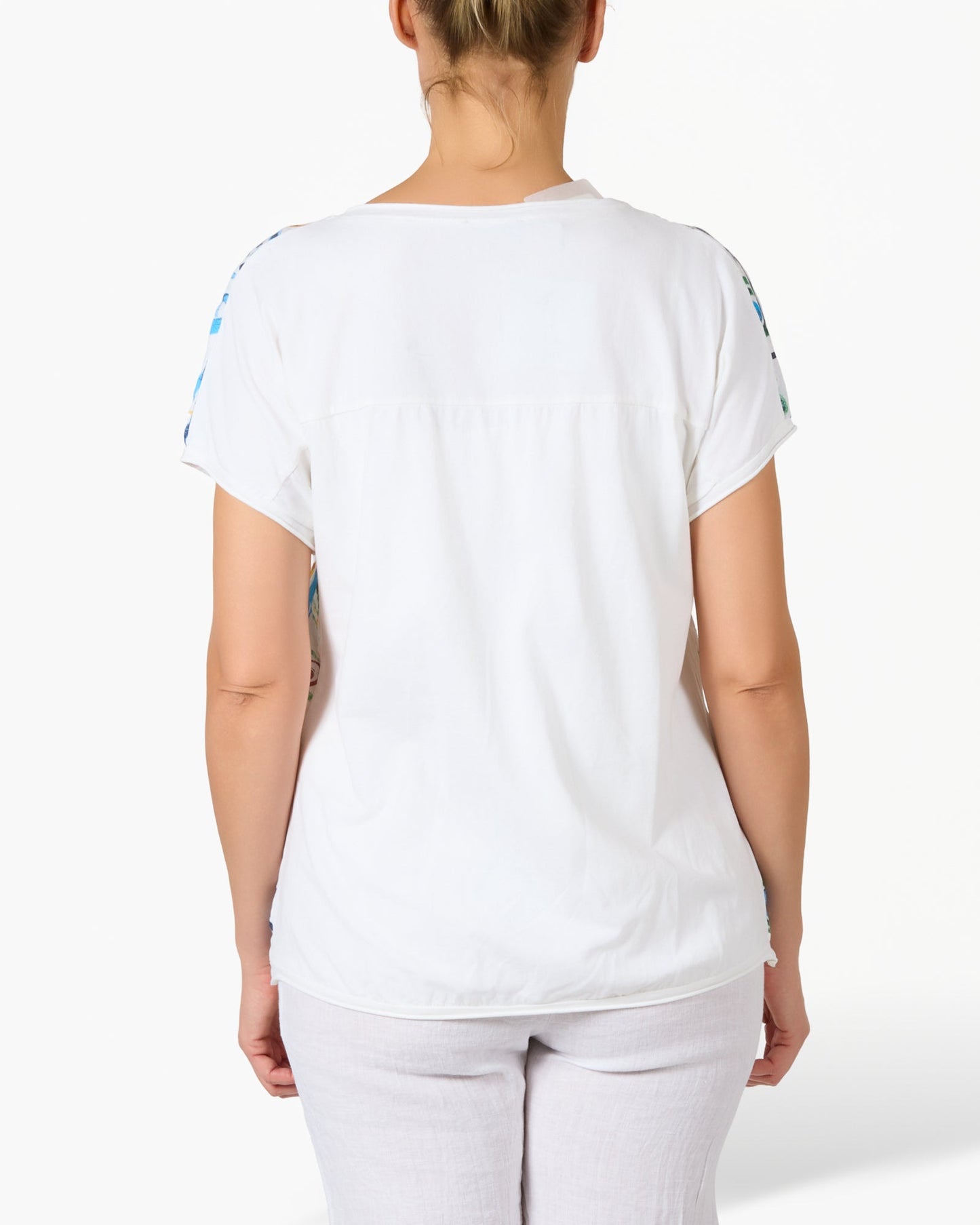 White Hand Drawn Fish Graphic T-Shirt