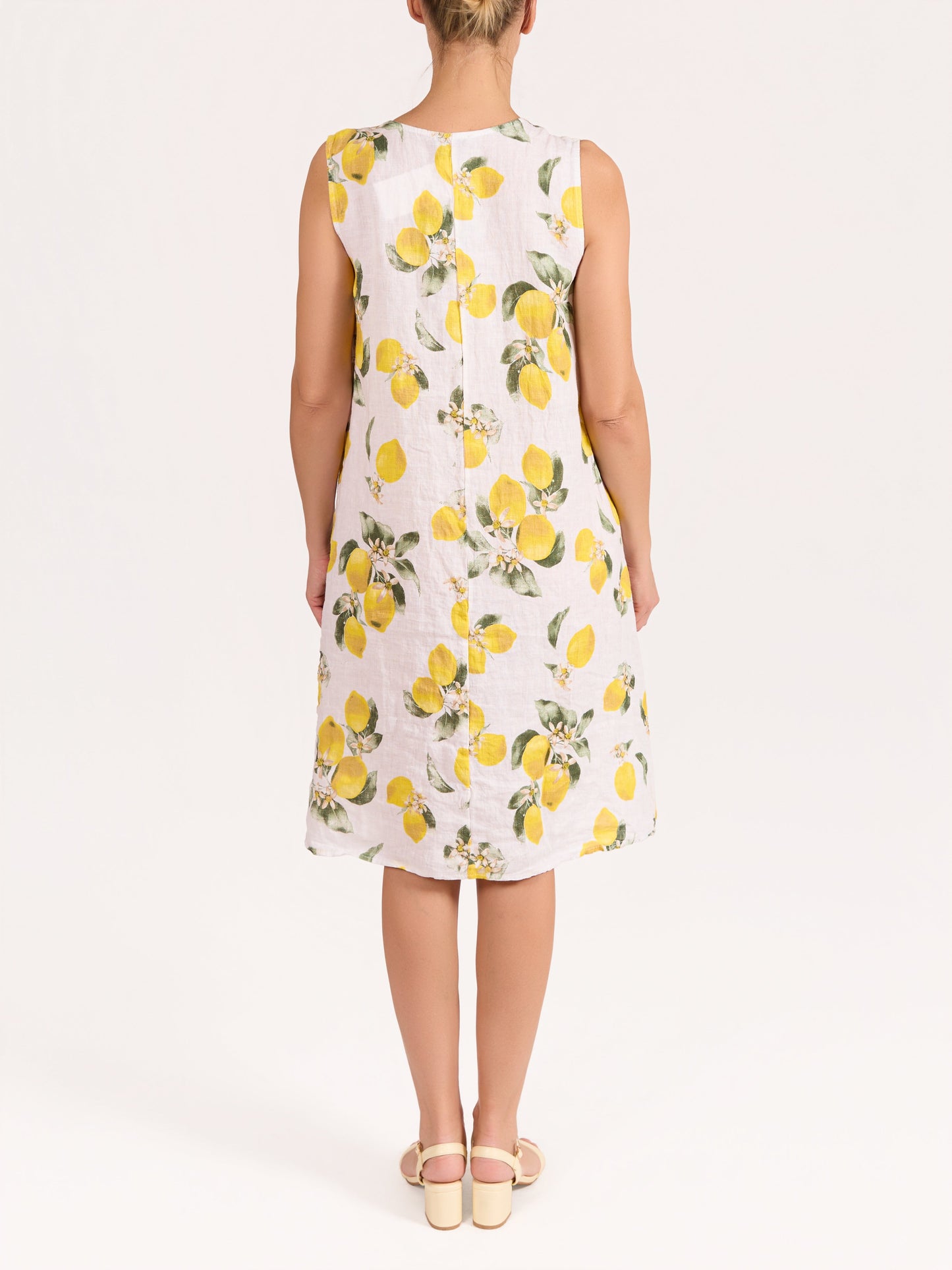 White Lemon V-Neck Midi Dress