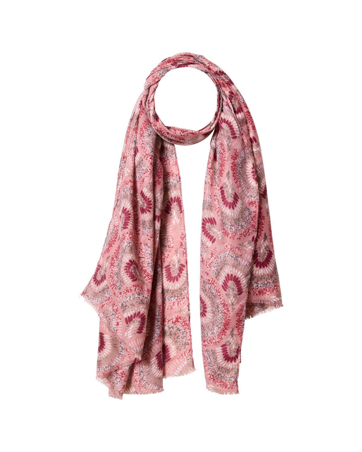 Abstract Fan Pink Pattern Scarf