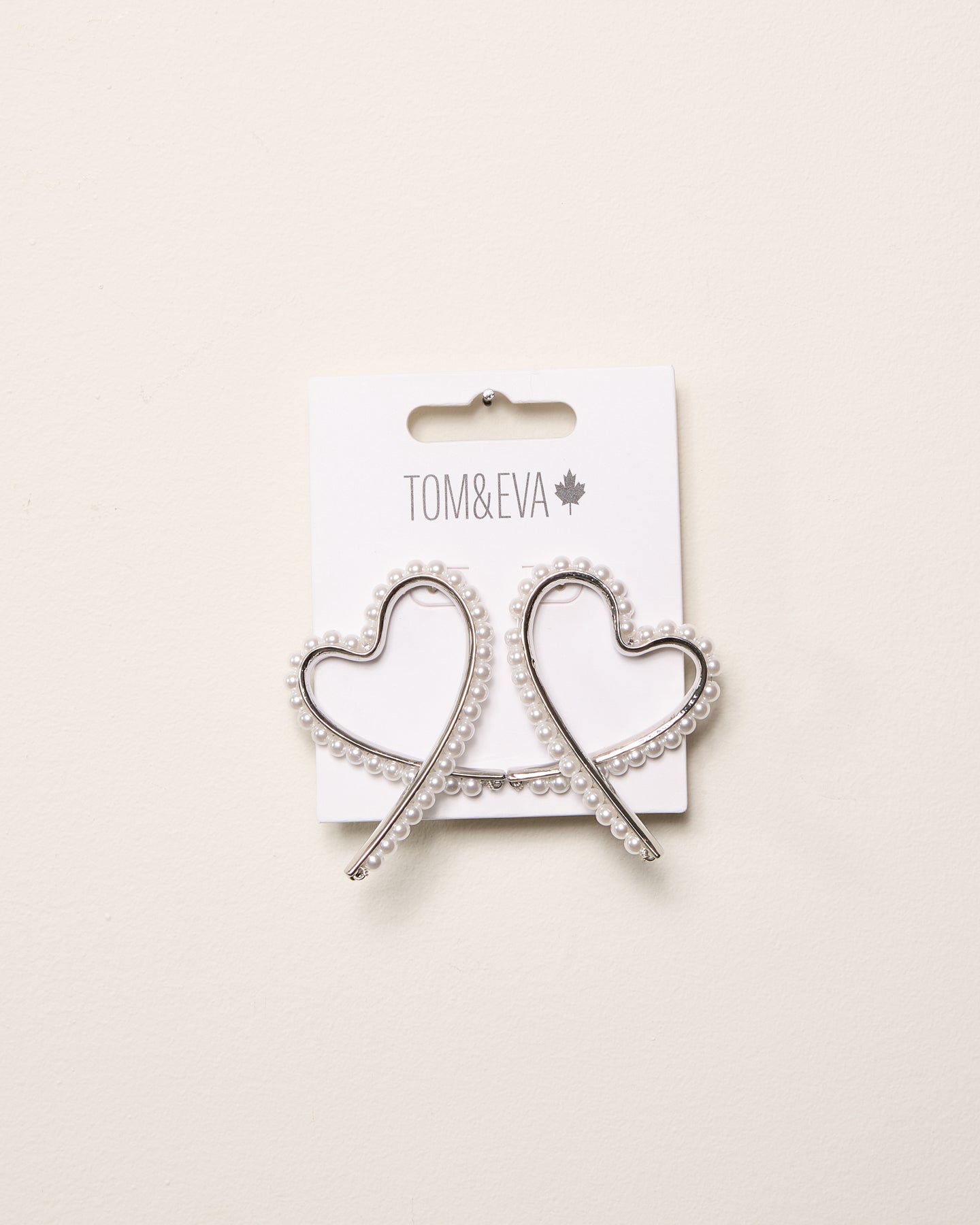 Silver Heart and Pearly Looped Earring