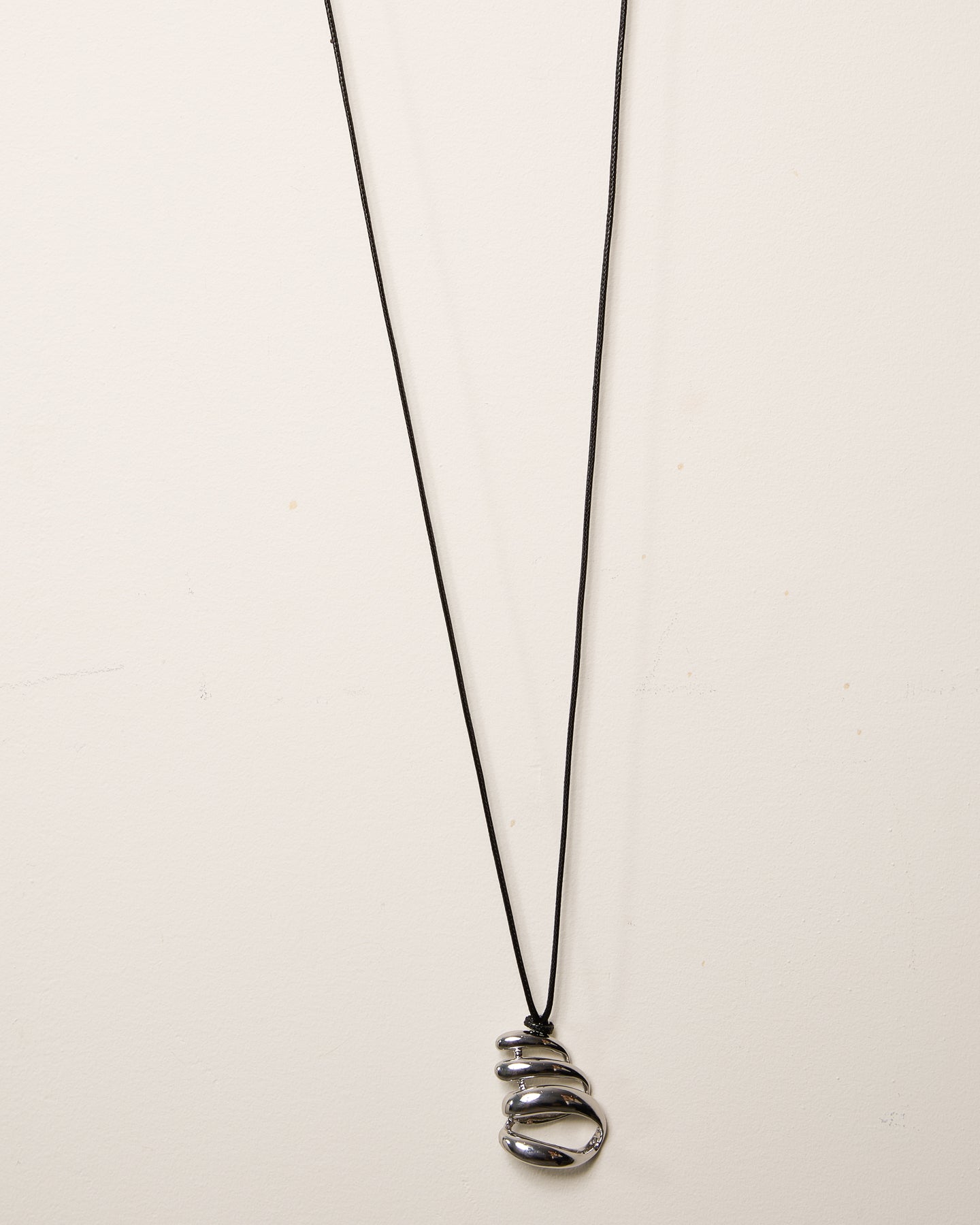 Silver Abstract Metal Swirl Necklace