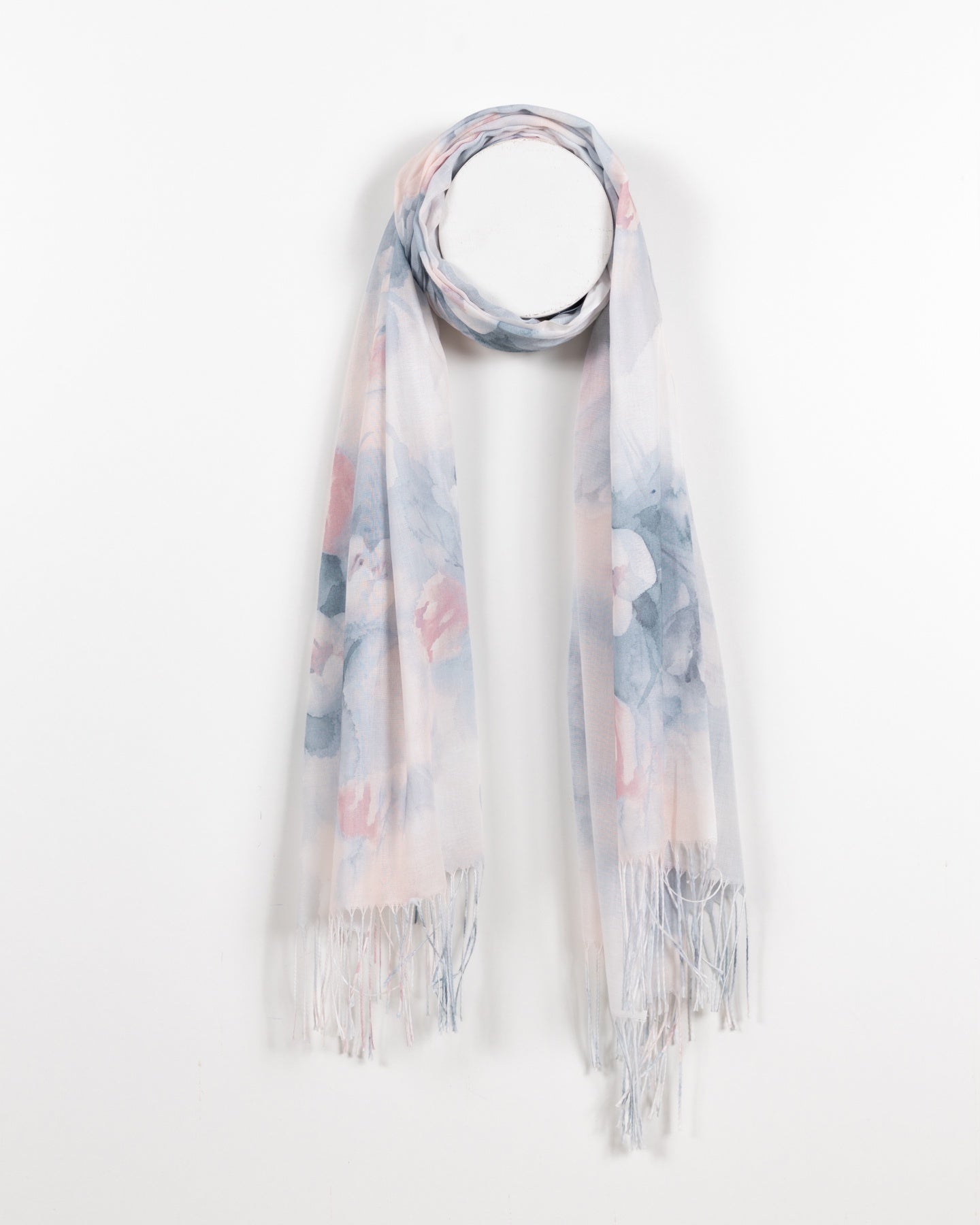 Dusty Pink Watercolor Floral Scarf