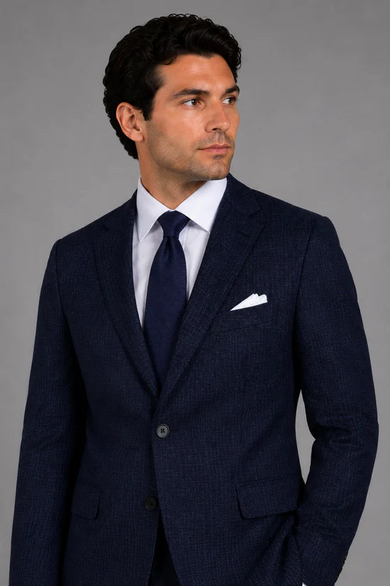 Men's Midnight Textured Two Button Blazer