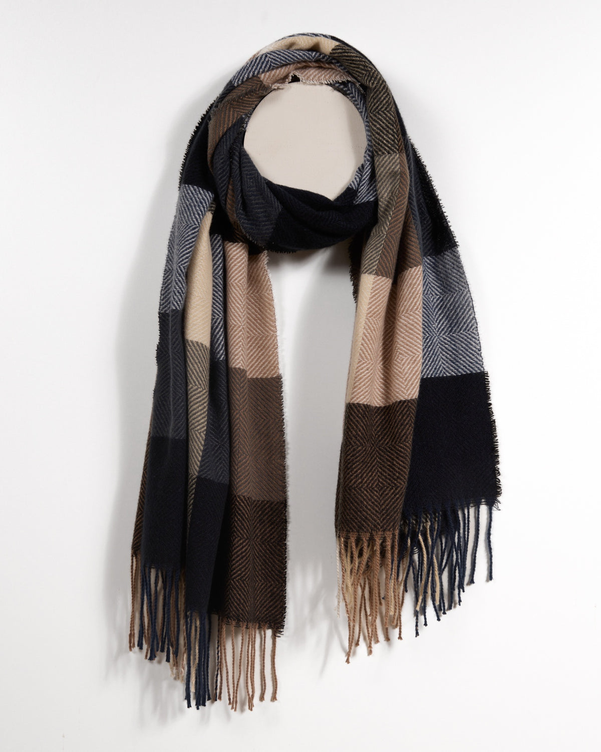 Beige Combo Scarf with Soft Neutral Tones and Delicate Texture