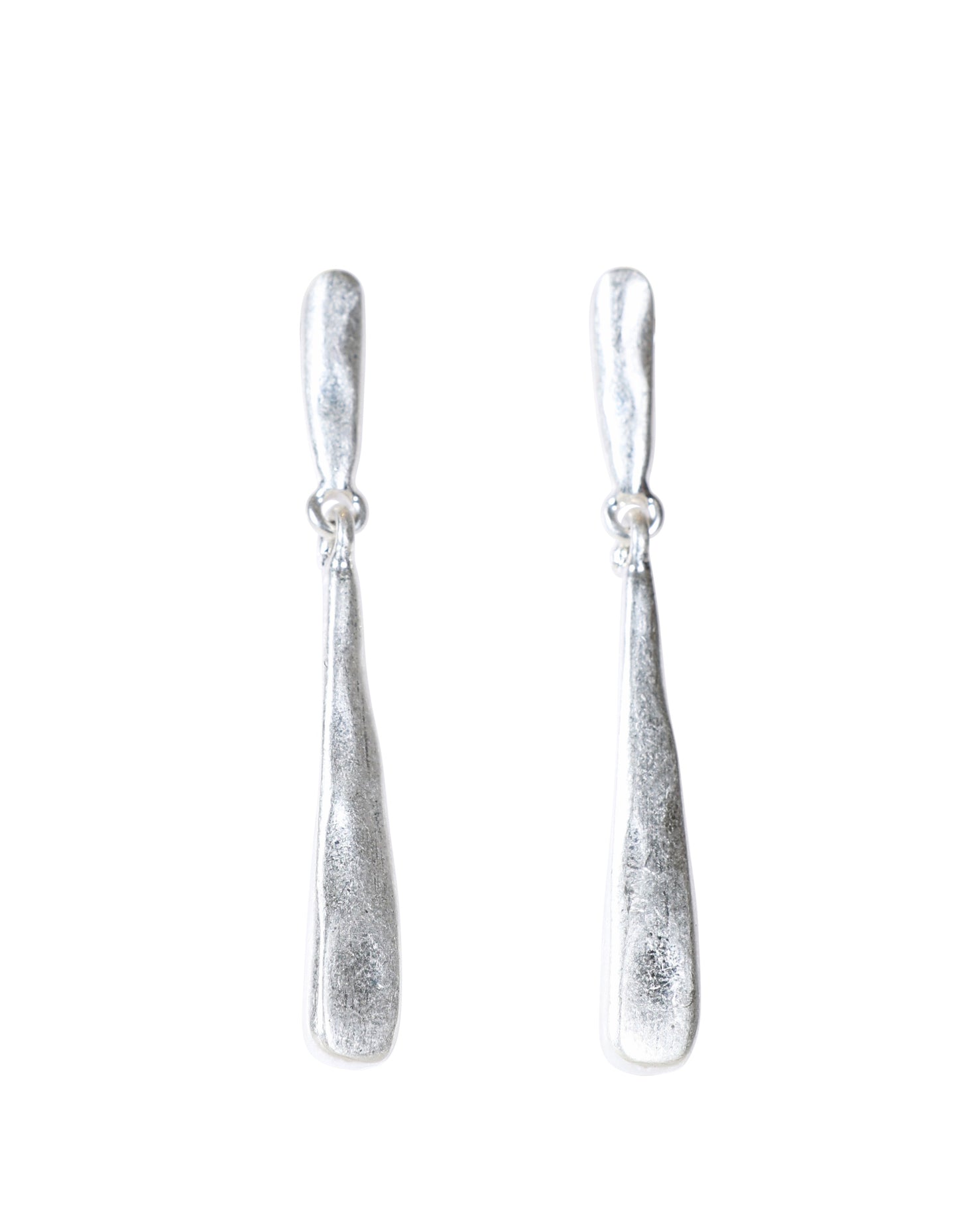 Textured Drop Earring in Silver