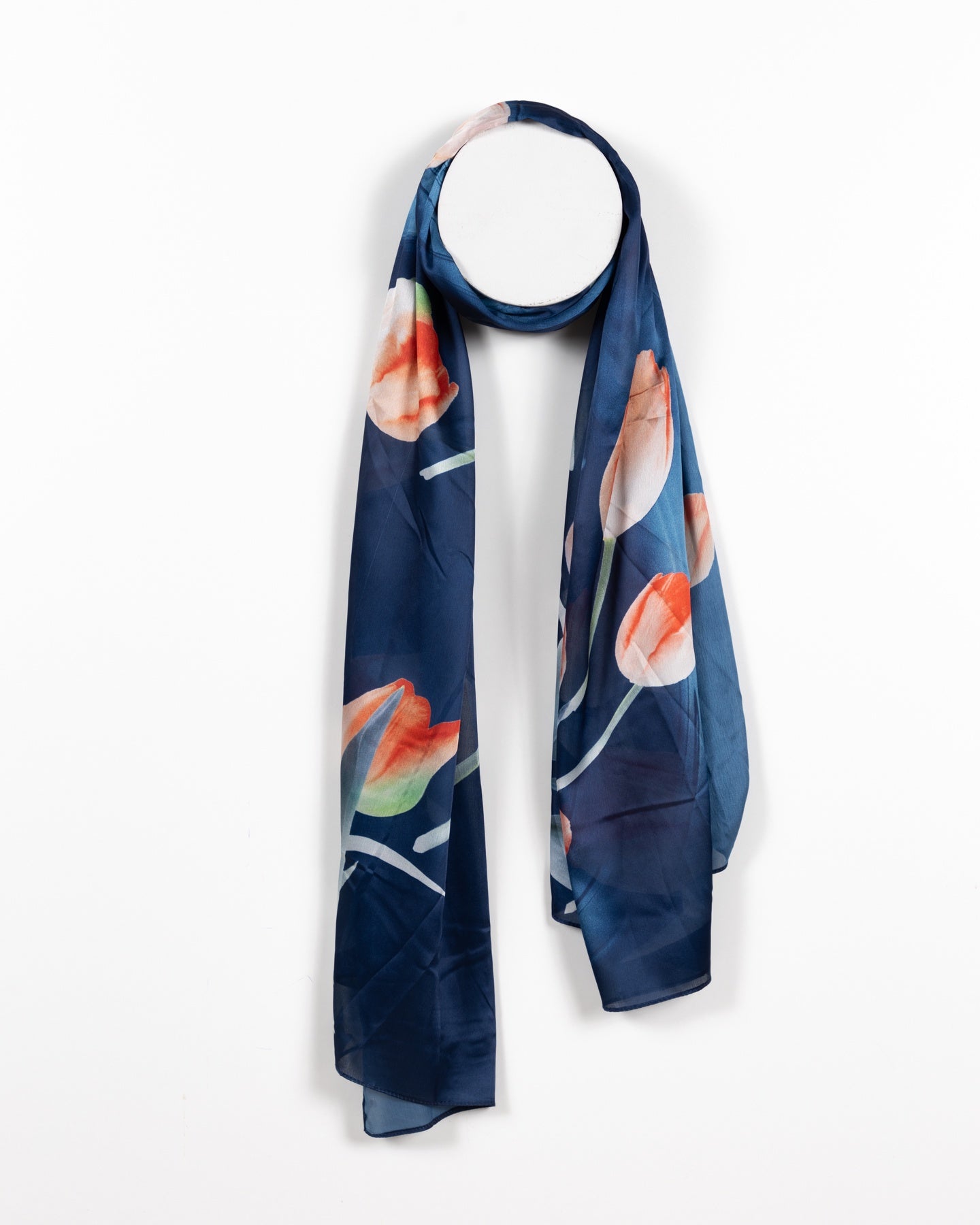Semi-Transparent Scarf Midnight Tulip