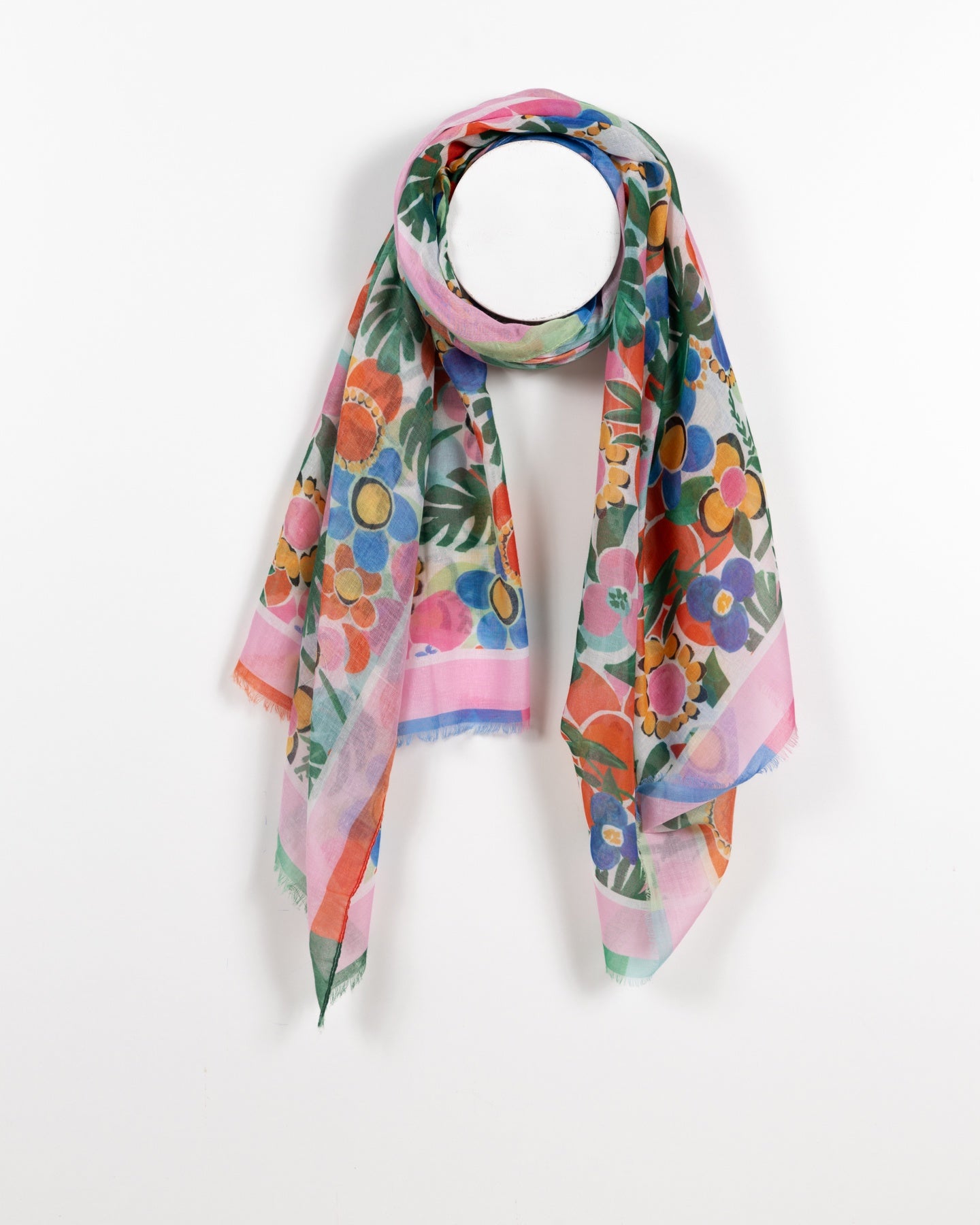 Vibrant Floral Sheer Scarf