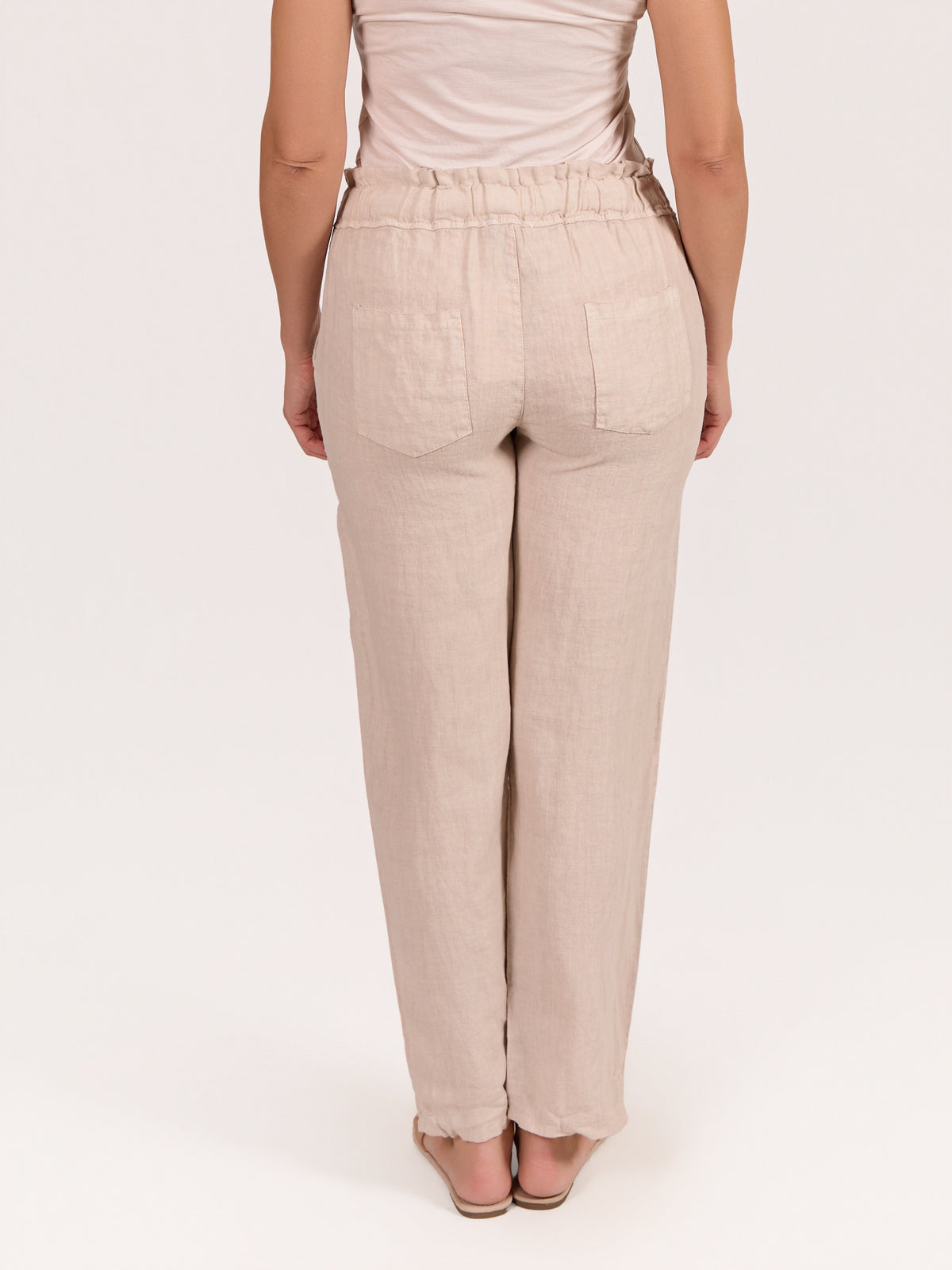 Beige Pull On 4 Pocket Pant