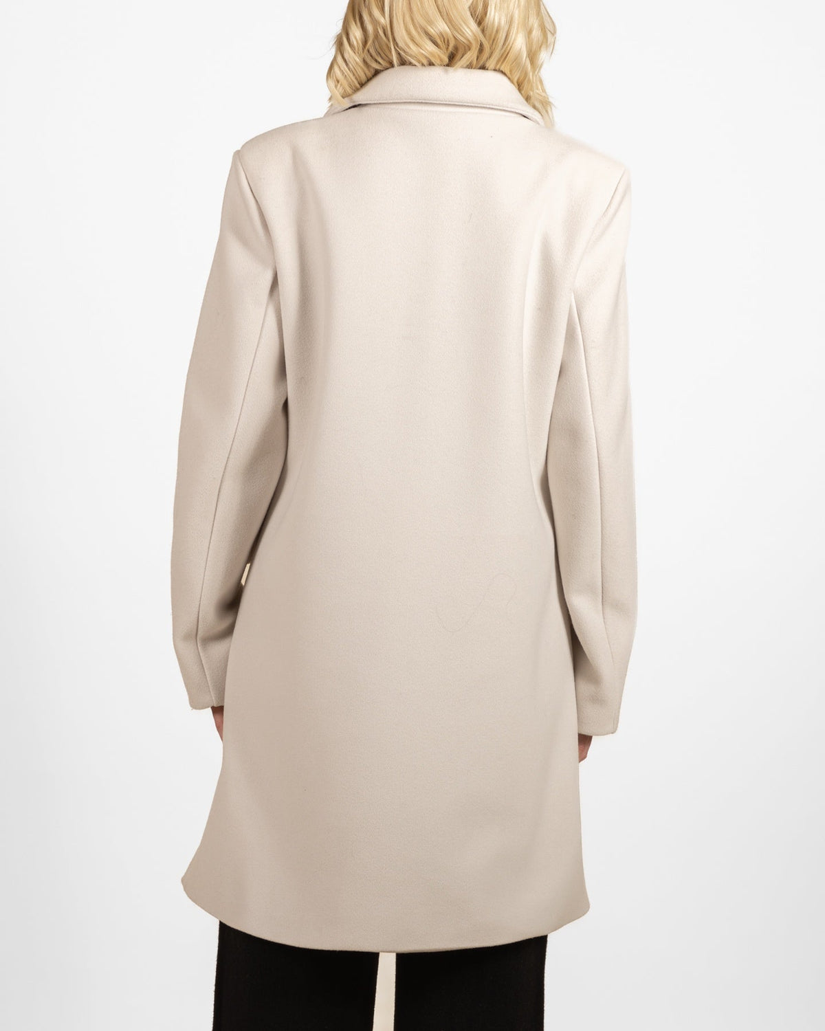 Ivory Double Breasted 2 Pocket Lined Coat