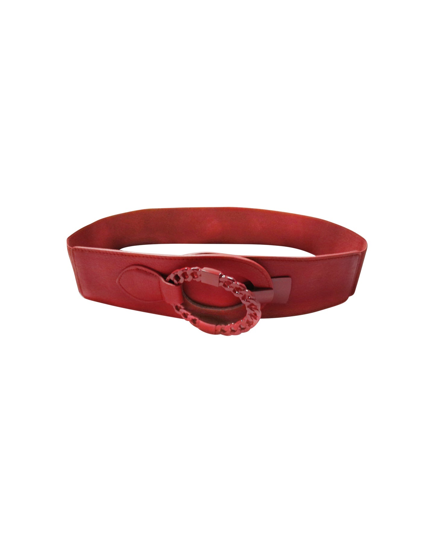 Red Belt with Chain Buckle