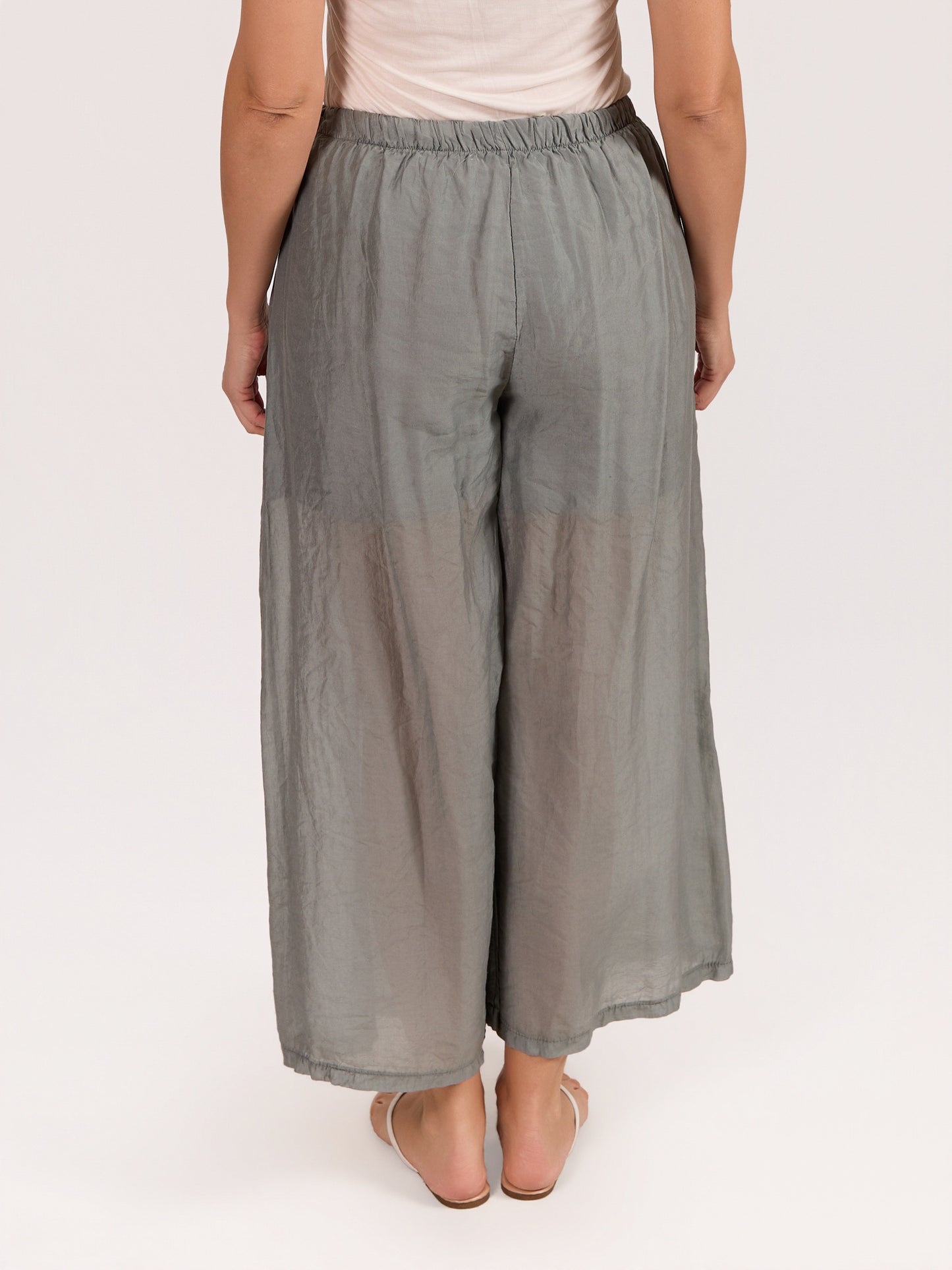 Khaki Pull on Pant With Partial Lining