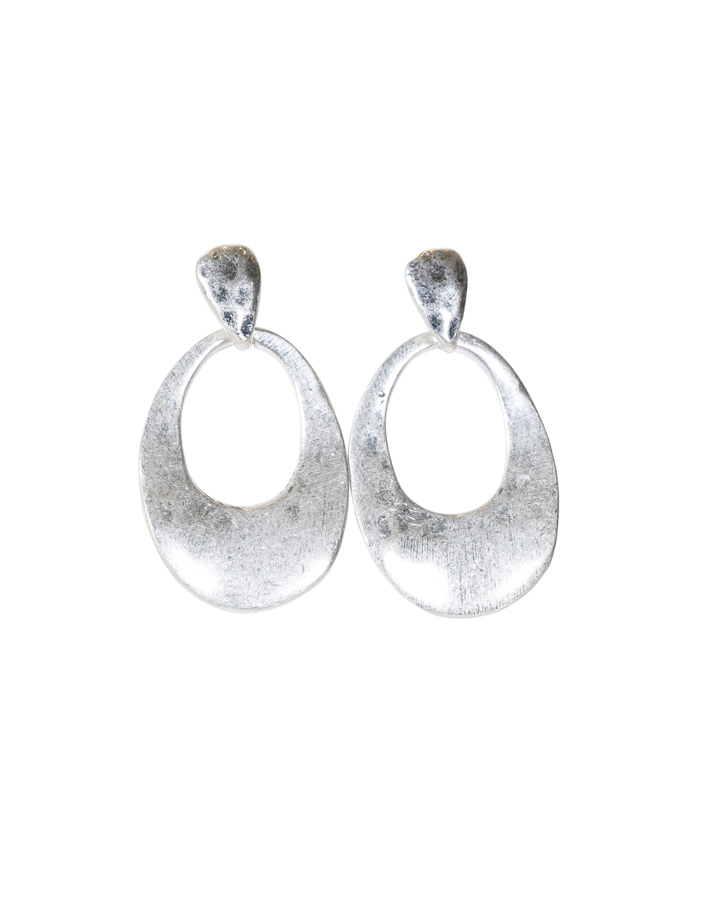 Elegant Teardrop & Oval Drop Earrings in Silver