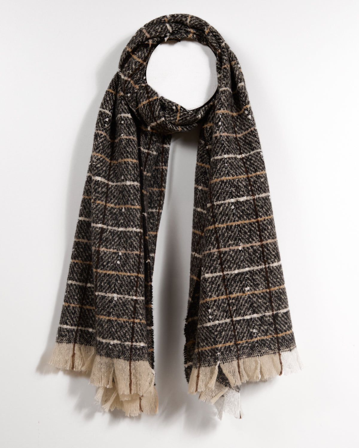 Black Combo Lightweight Woven Scarf with Contemporary Design