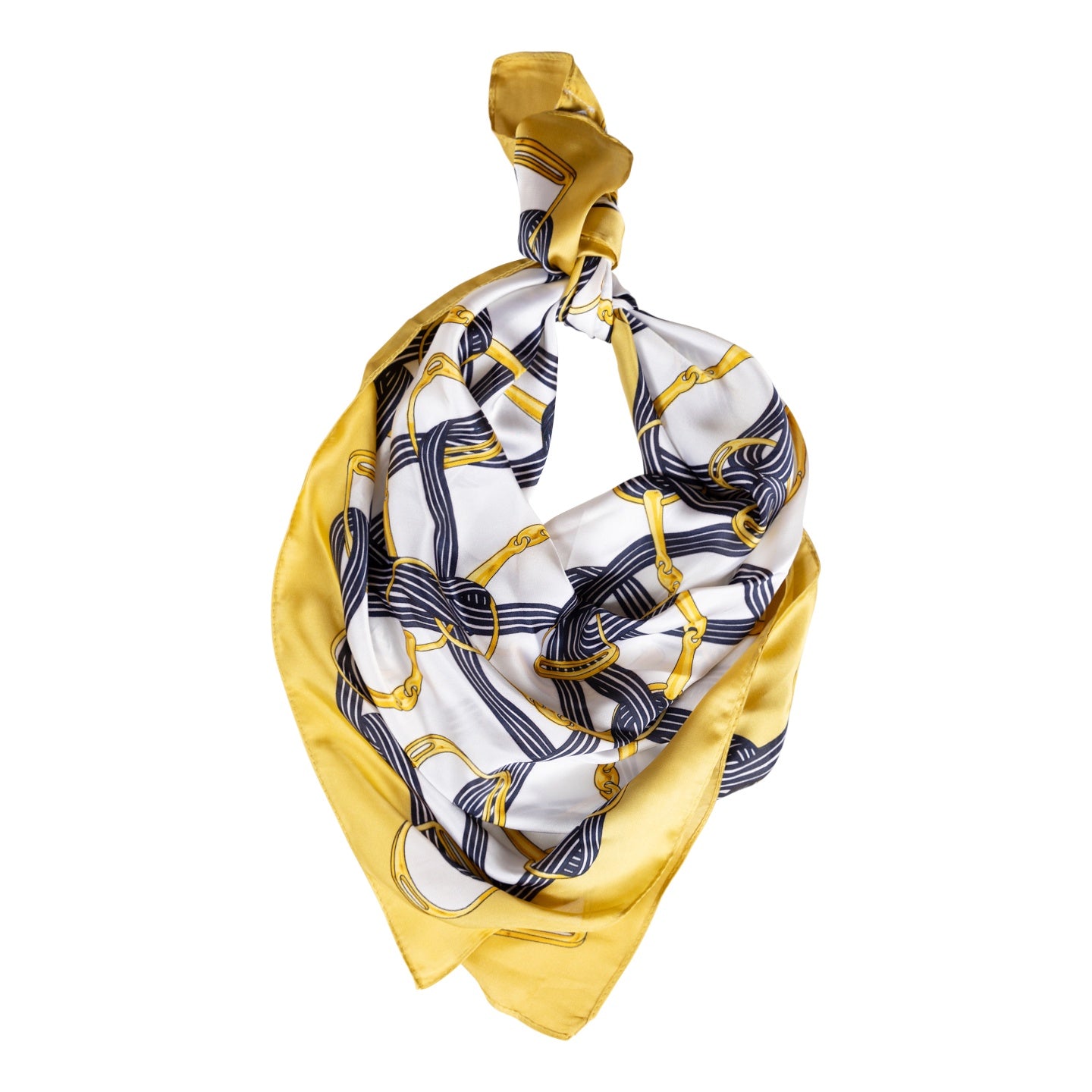 Yellow Equestrian Chain Decorative Square Scarf