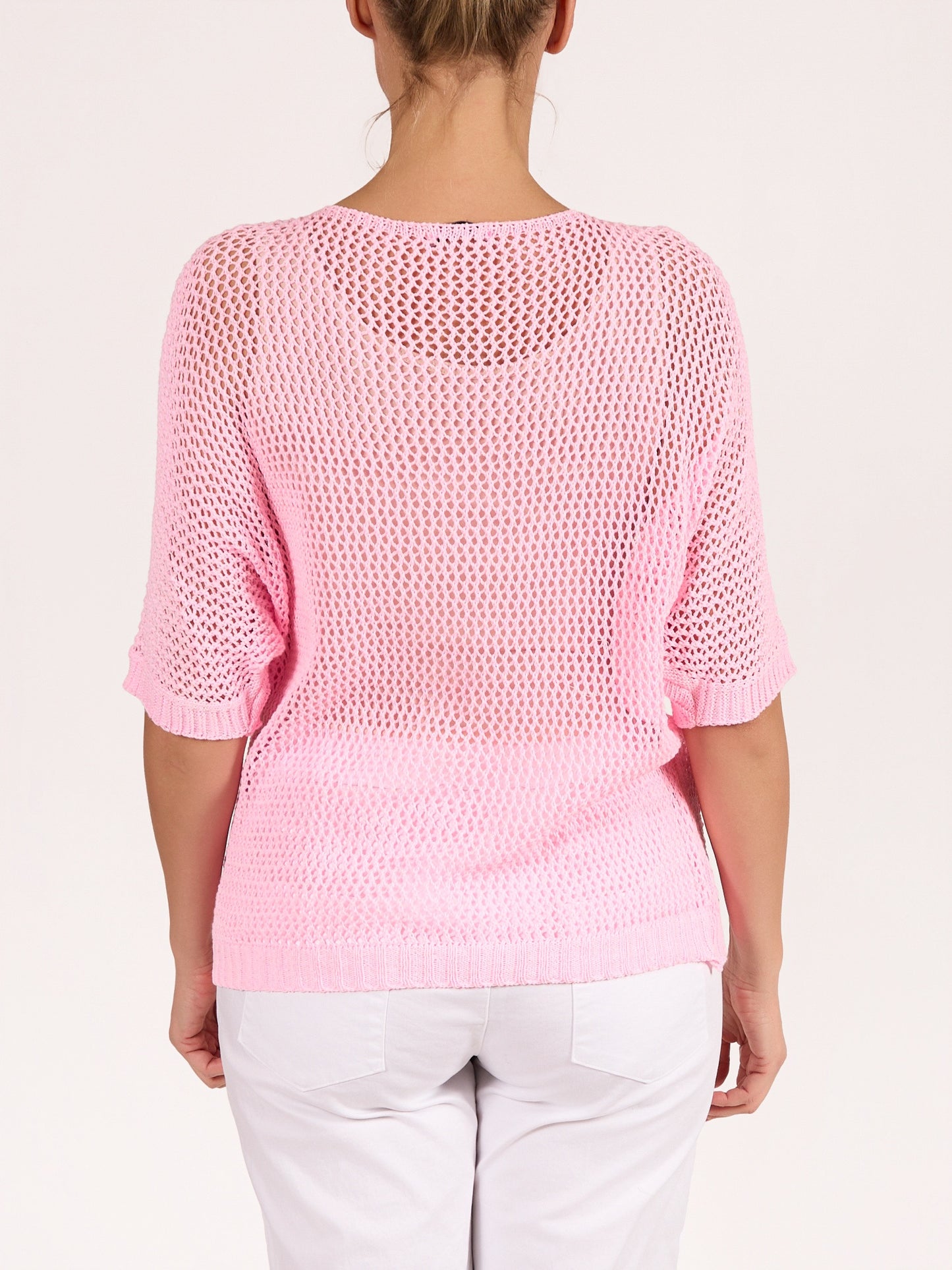 Rose V Neck Crochet Heart Pullover