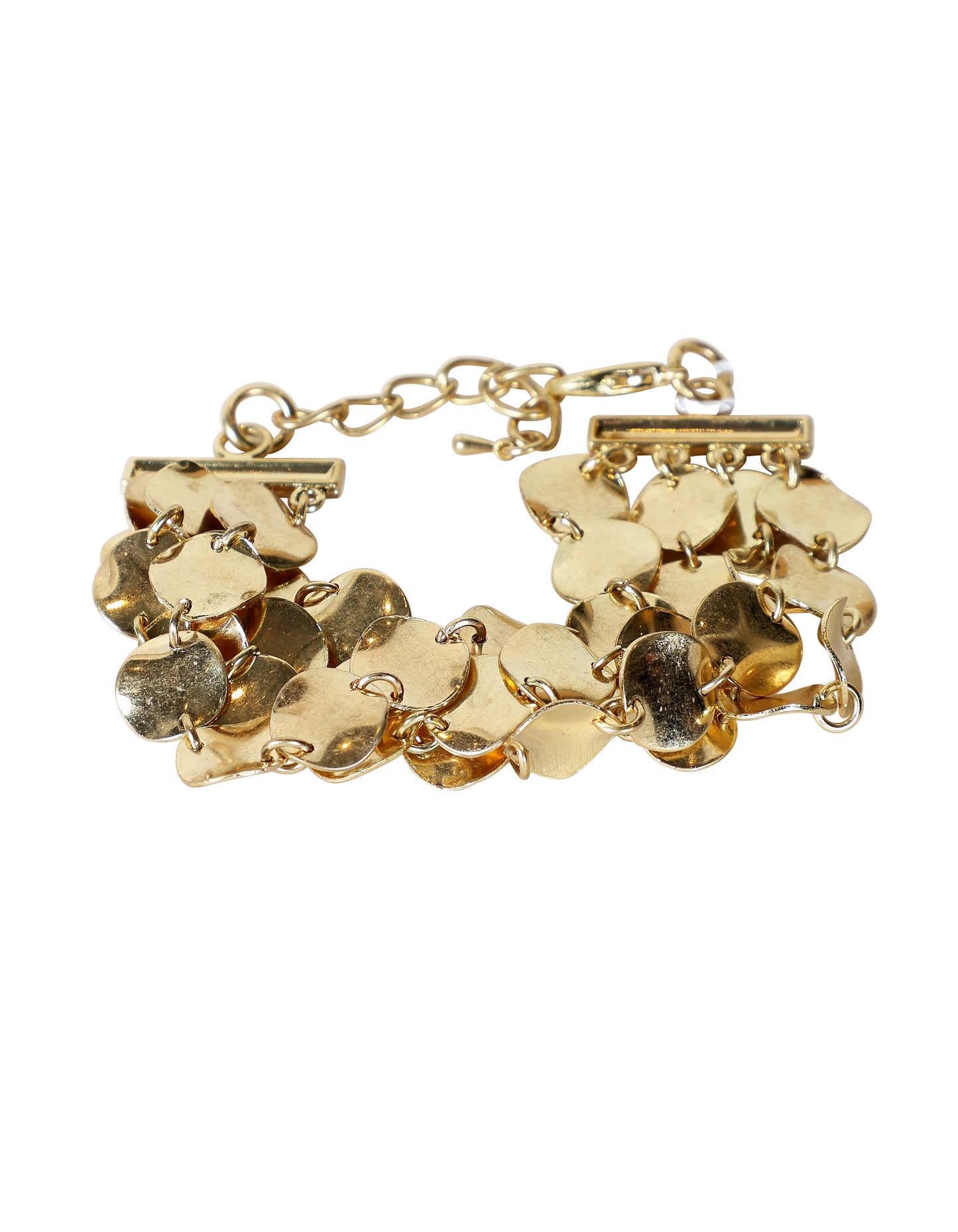 Textured Fish Scale Link Bracelet in Gold
