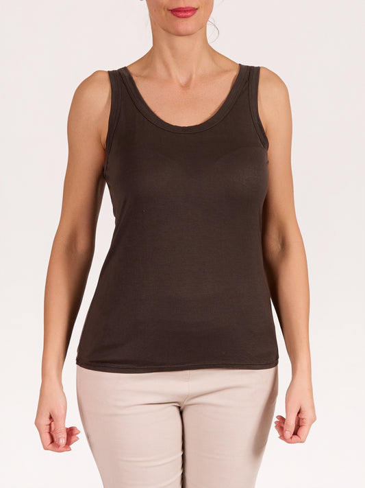 Espresso Crew Neck Tank Top