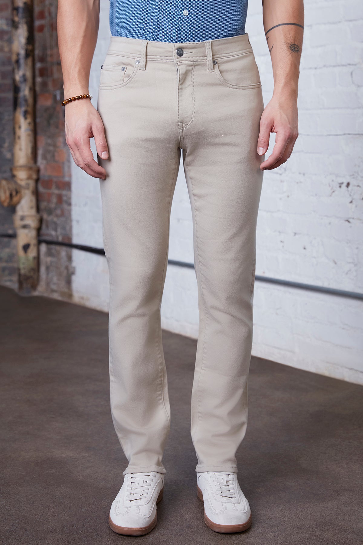 Mens Sand Straight Leg Pants