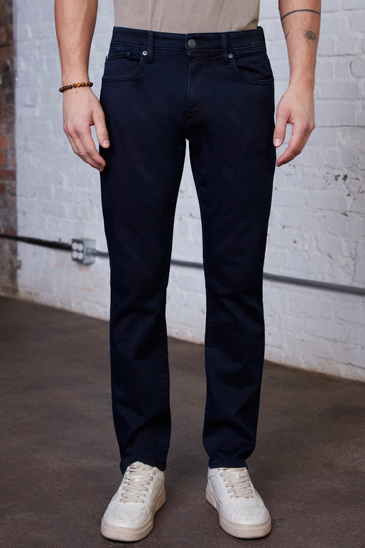 Mens Denim Blue Straight Leg Pants