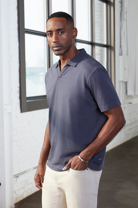 Mens Midnight V Neck Polo T-Shirt