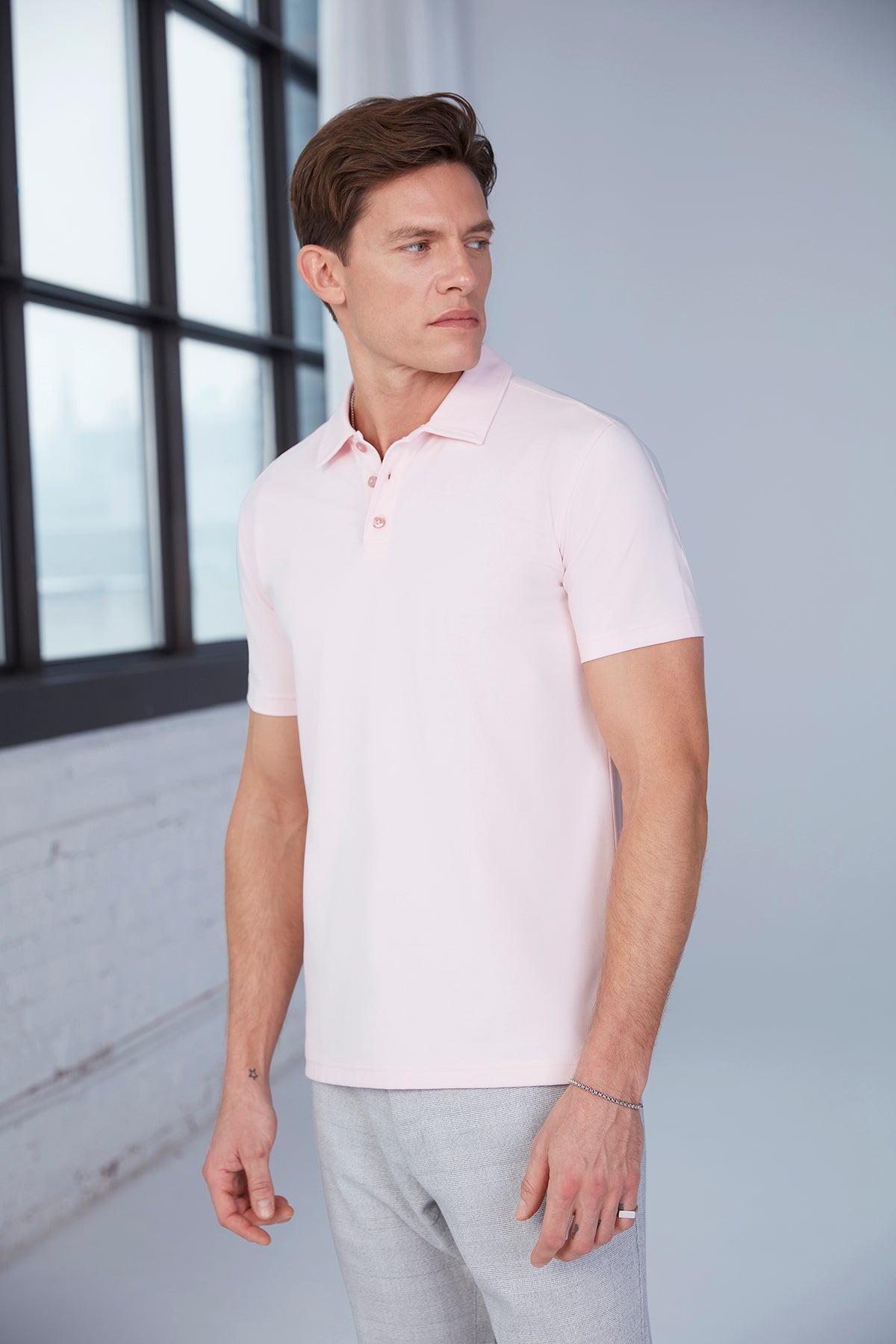 Mens Carnation 2 Button Soft Polo T-Shirt