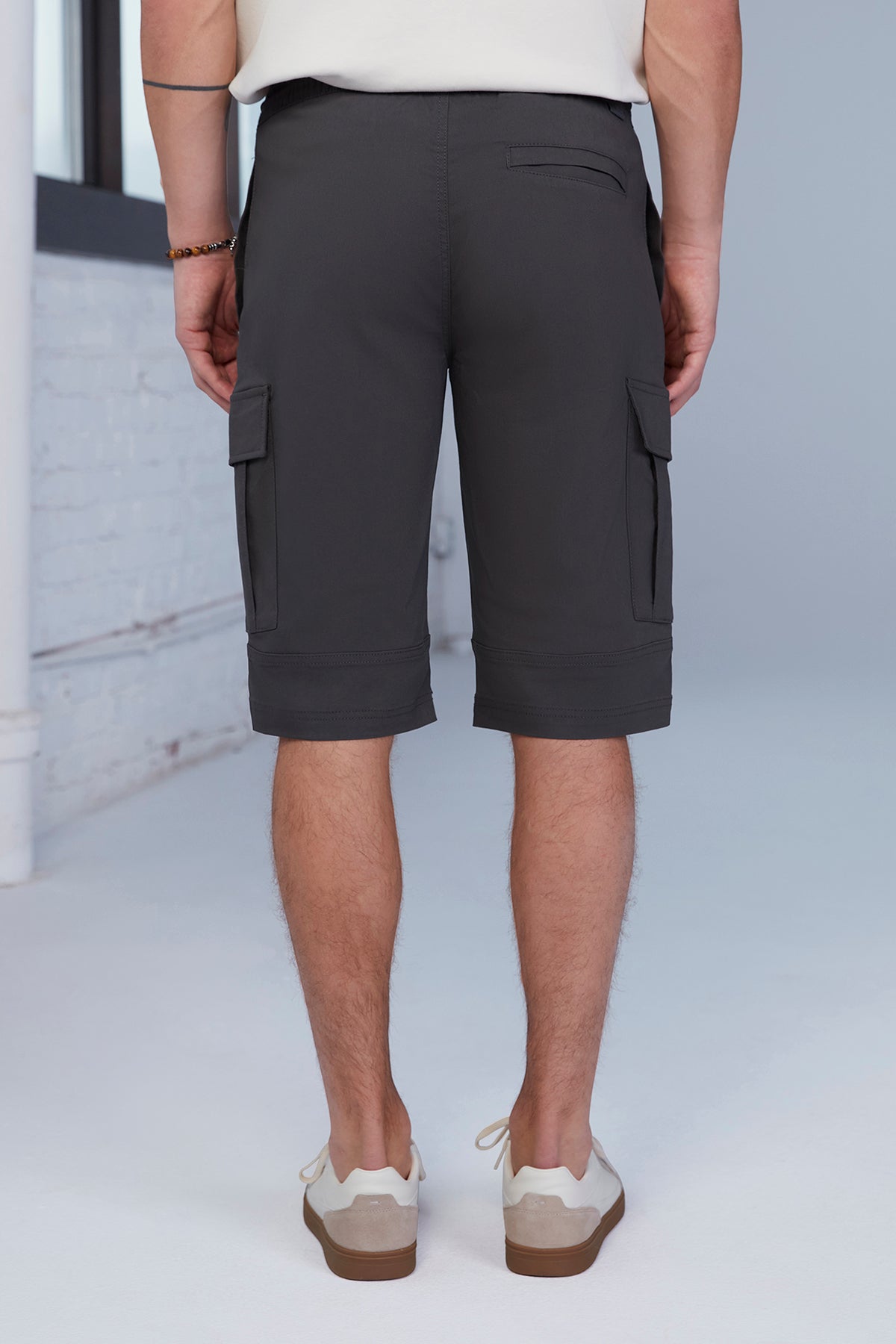 Men's Olive Tie Waist Cargo Shorts