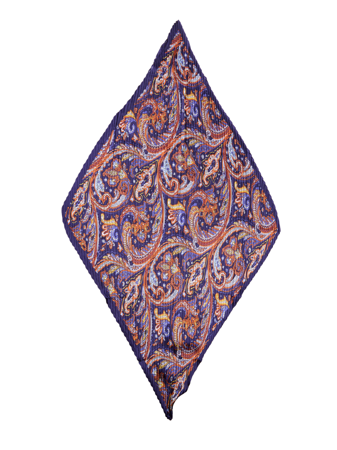 Navy Paisley Square Crinkle Decorative Scarf