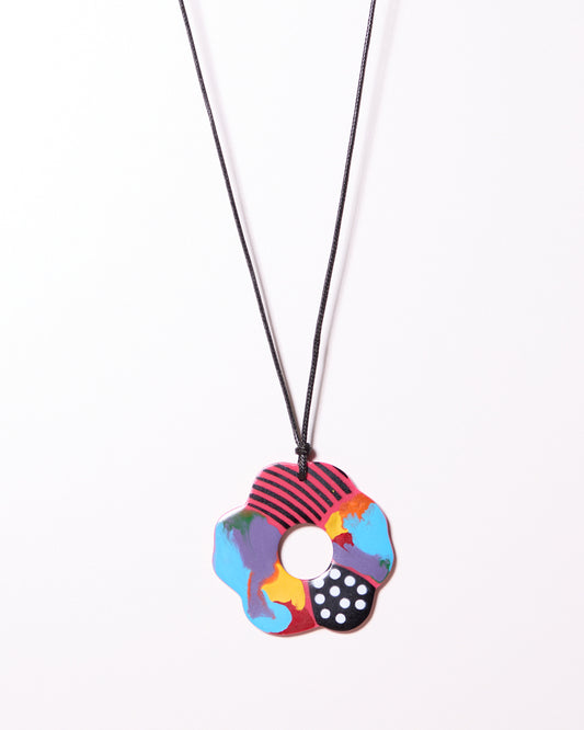 Floral Shaped Multicoloured Cord Necklace