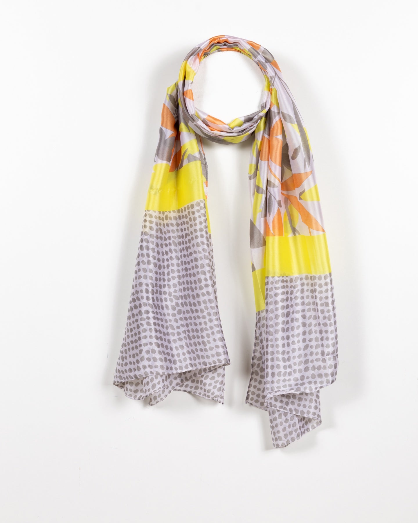 Citrus Bloom Semi-Sheer Scarf: