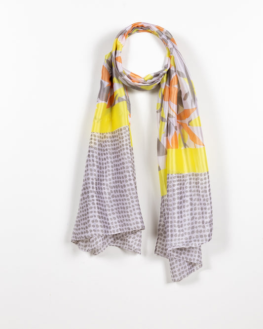 Citrus Bloom Semi-Sheer Scarf: