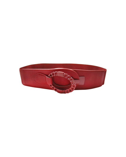 Red Belt with Chain Buckle