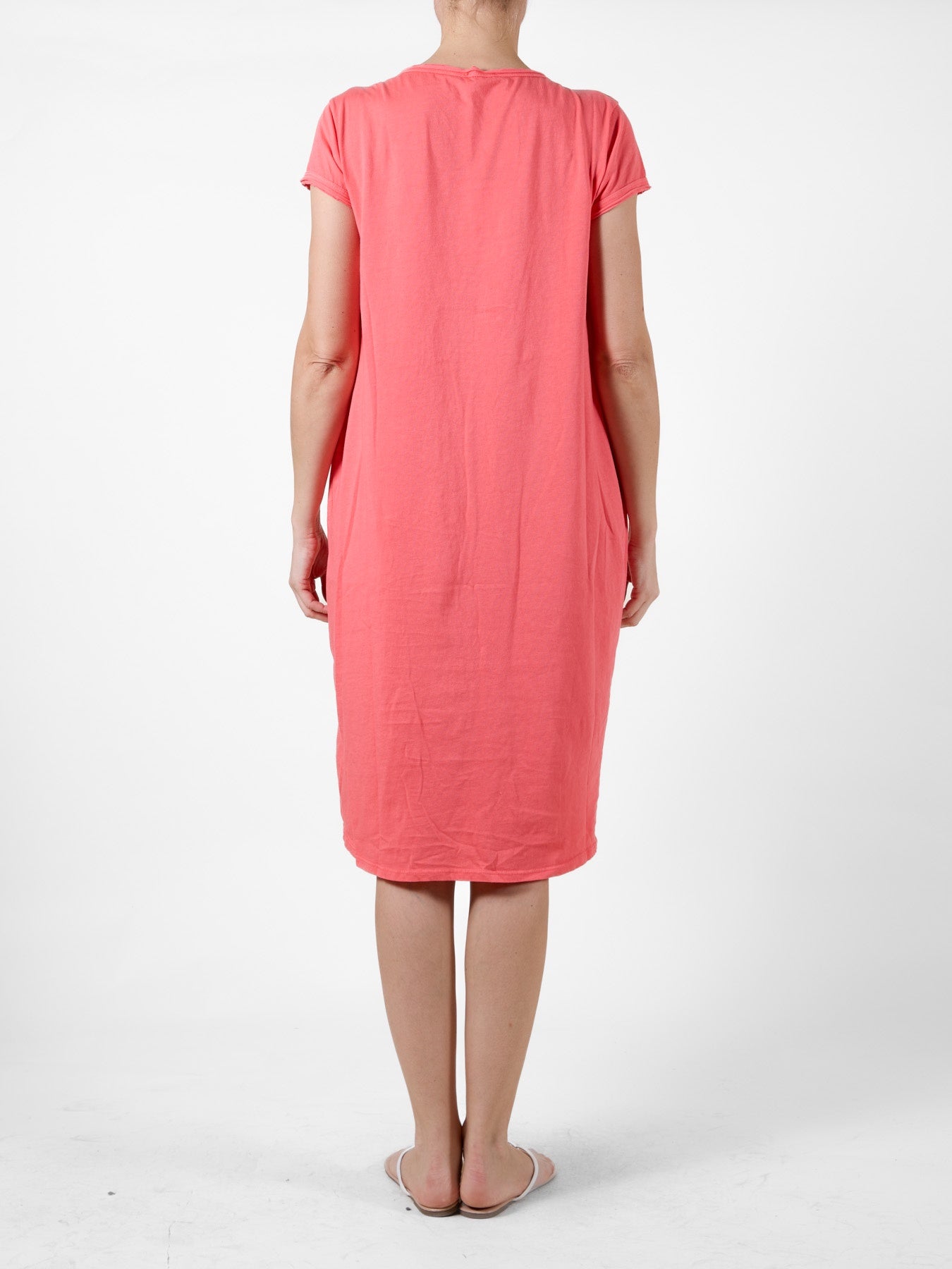 Coral T-Shirt Dress with Pocket