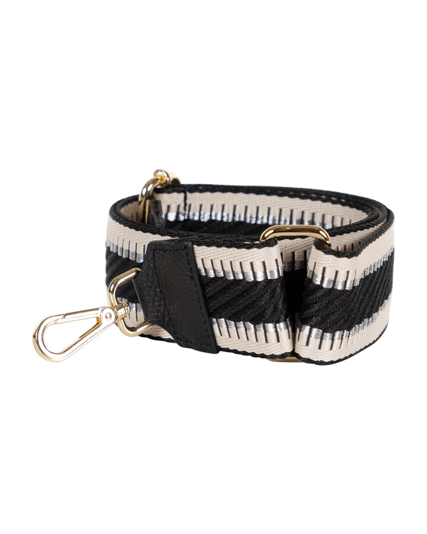 Adjustable Shoulder Bag Strap with Black Chevron Design