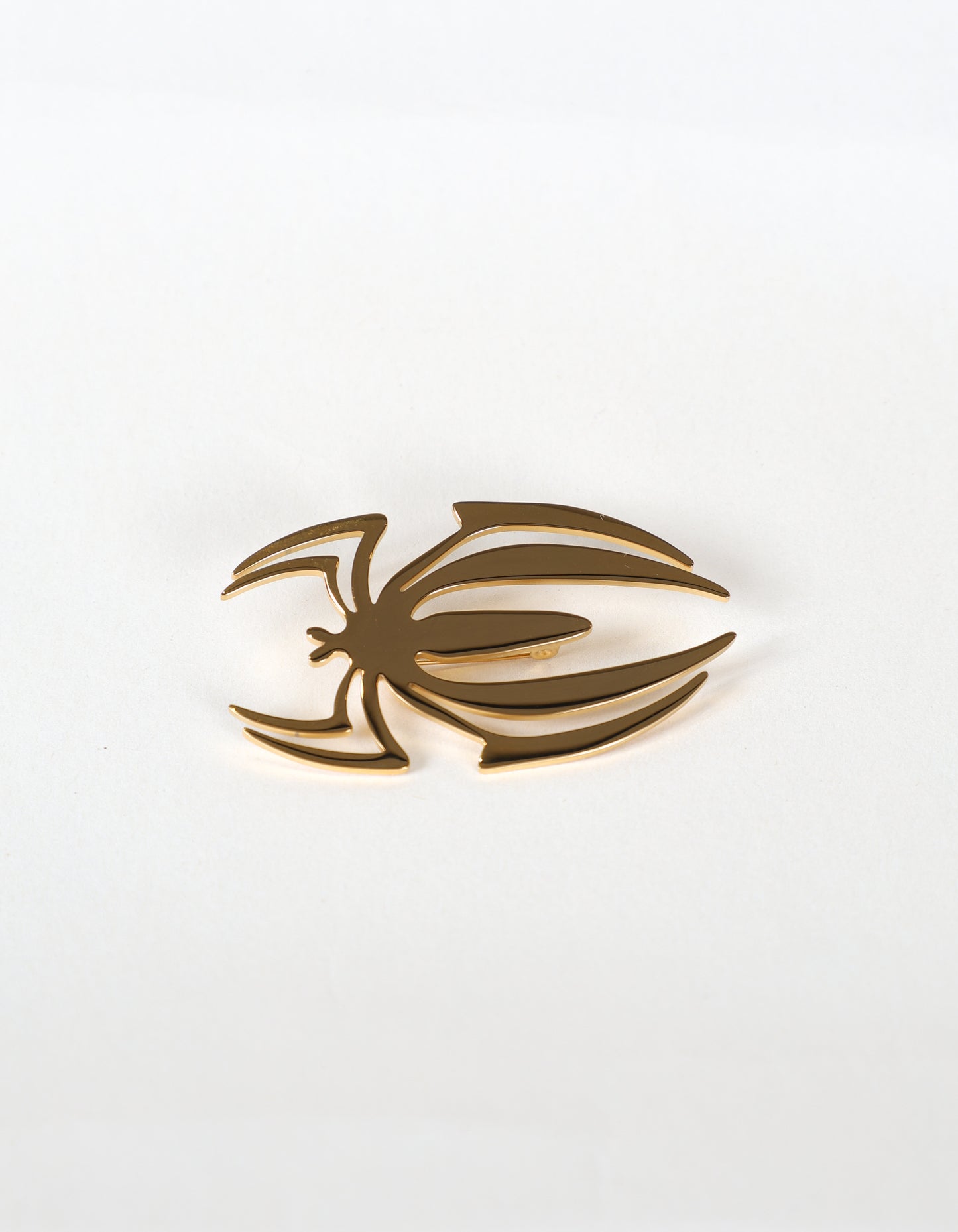 Geometric Spider Brooch in Gold