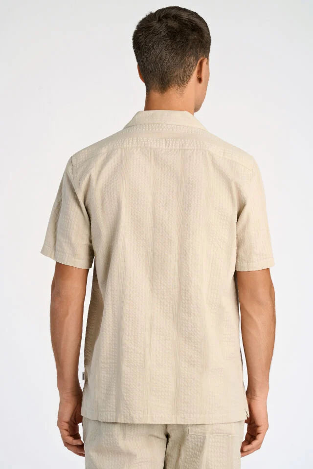 Men's Stone Embroiderred Button-Up Shirt