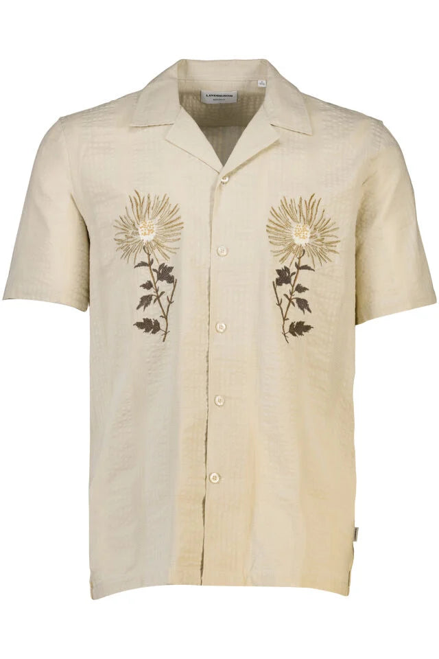 Men's Stone Embroiderred Button-Up Shirt