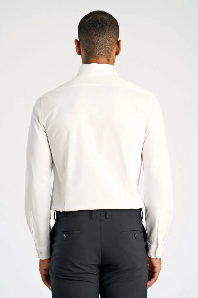 Men's White Long Sleeve Business Shirt