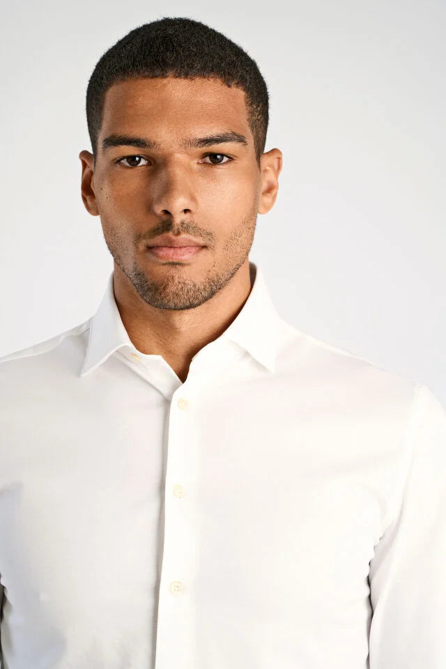 Men's White Long Sleeve Business Shirt