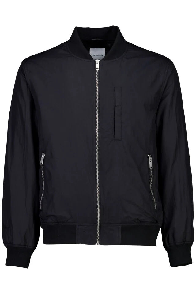 Men's Black Water-Repellent Bomber Jacket