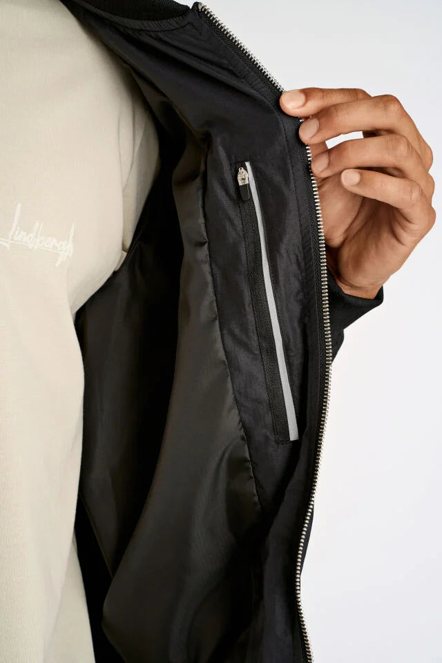 Men's Black Water-Repellent Bomber Jacket