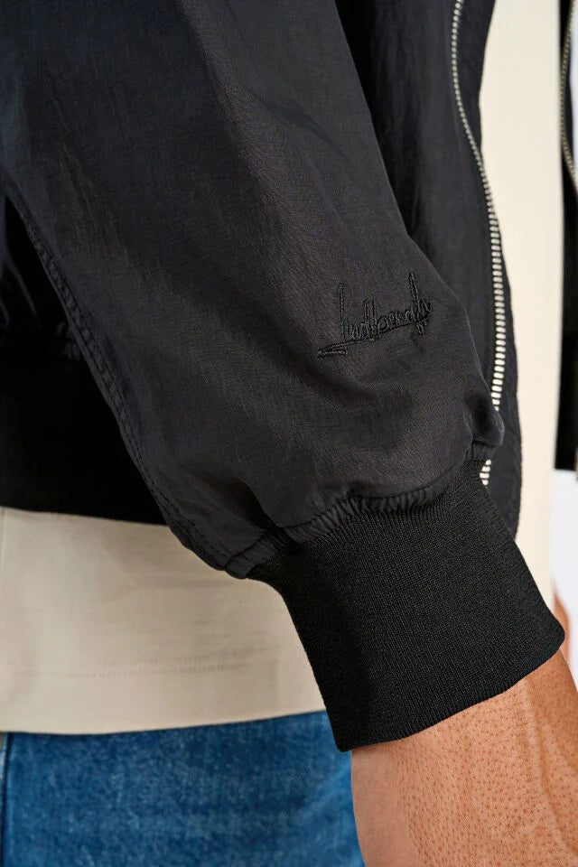 Men's Black Water-Repellent Bomber Jacket
