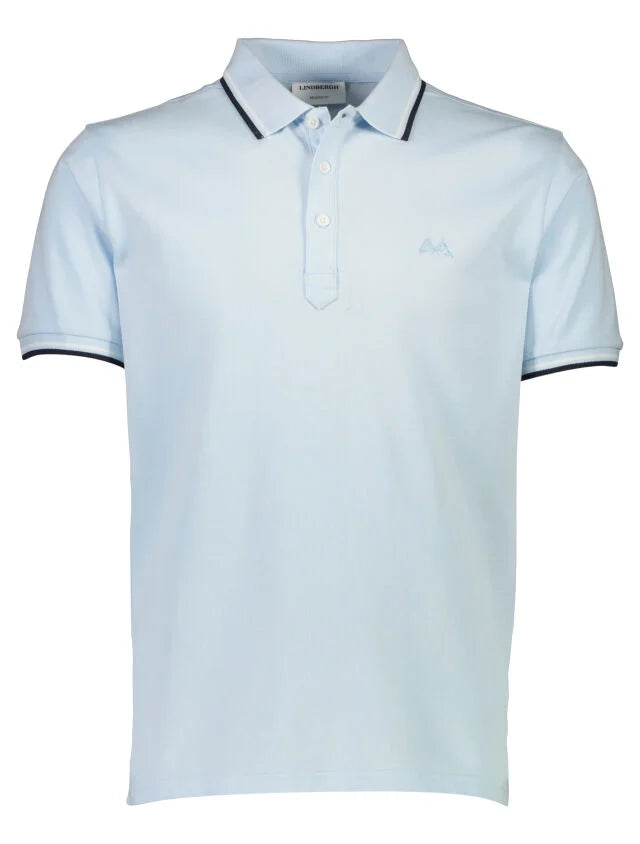 Men's Sky Blue Classic Stripe Polo Shirt