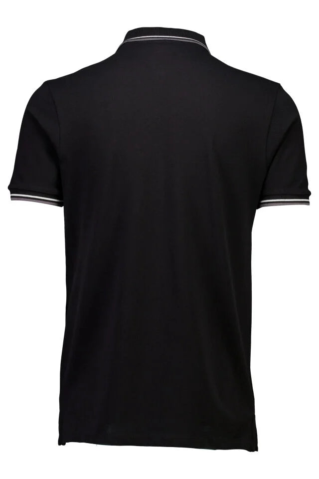 Men's Black Classic Stripe Polo Shirt